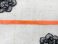 Лента атласная, ш. 0,6 см, оранжевый неон