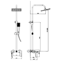 Стойка душевая со смесителем HAIBA HB24817-7 черный