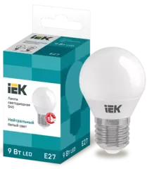 Лампа светодиодная ECO G45 шар 9Вт 230В 4000К Е27 IEK LLE-G45-9-230-40-E27