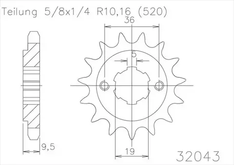 Звезда ведущая 50-32043 13