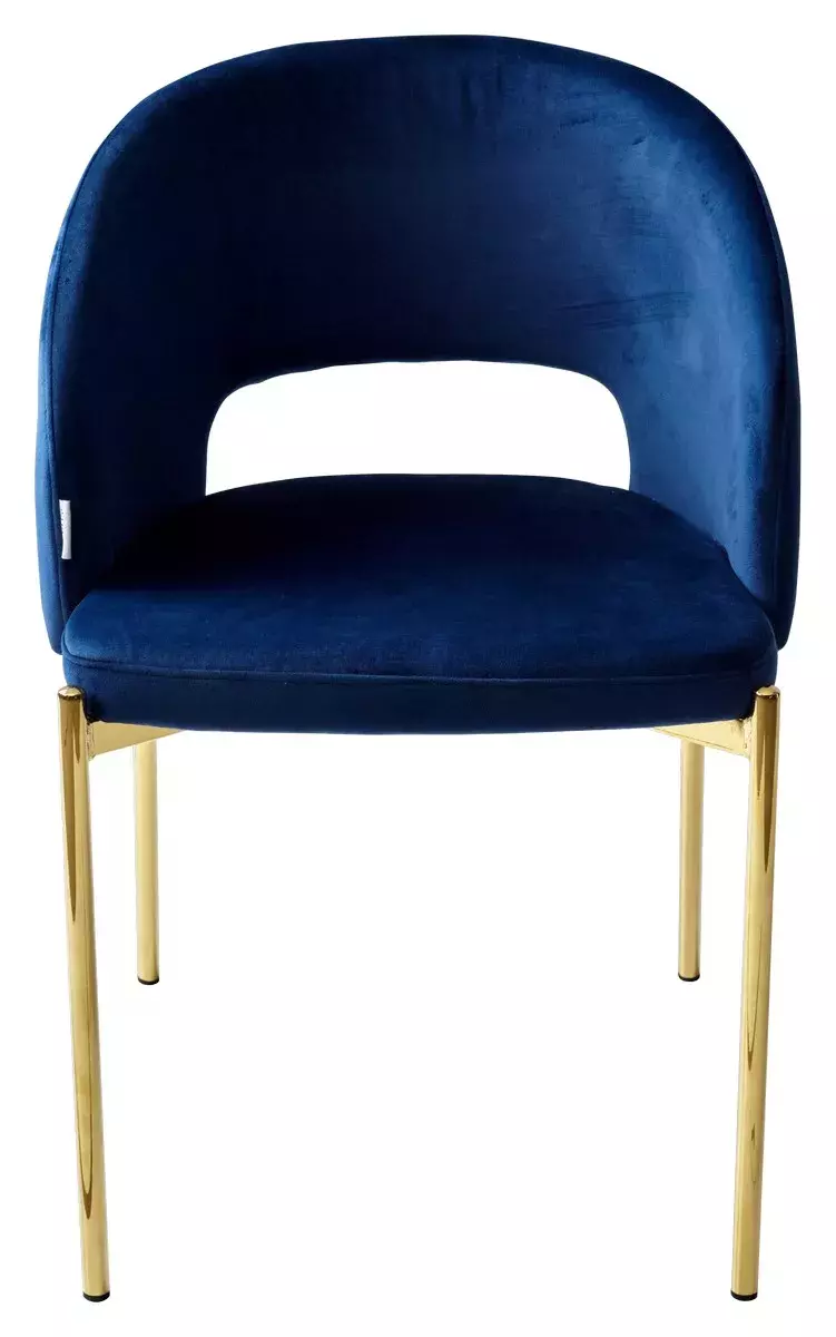 Стул AGNES BLUVEL-86 NAVY BLUE, золотой каркас М-City