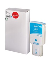 Струйный картридж Sakura F9K17A (№728 Cyan) для HP Designjet T730/T830, пигментный тип чернил, голубой, 300 мл.