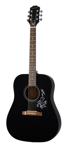 Epiphone Starling Ebony - Акустическая гитара, цвет черный, верхняя дека - многослойная сихтинская ель, нижняя дека и обечайка - многослойное махогани