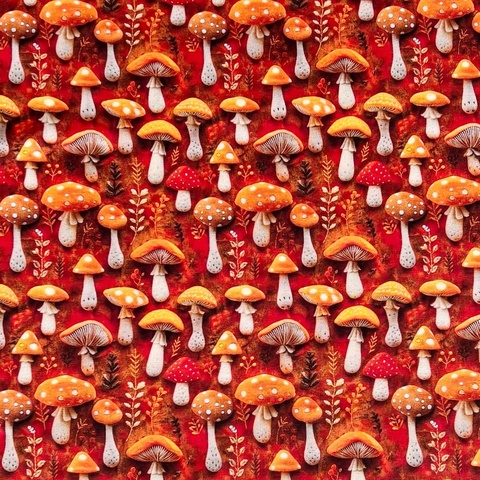 В ПУТИ, МУХОМОРЫ, ГРИБЫ, 100% хлопок