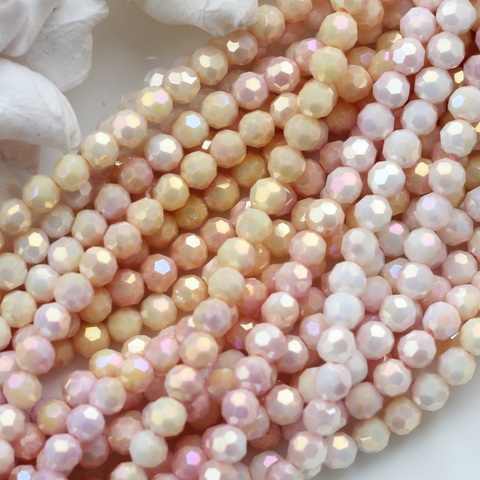 Бусины стеклянные нежный абрикос круглые 6 мм, К145