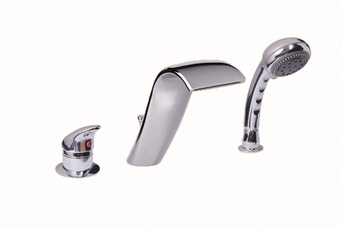 Boheme 390 Смеситель для акриловой ванны, врезной AquaDesign, Cobra ХРОМ