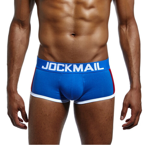 Мужские трусы боксеры синие с push up JOCKMAIL JM6030-9