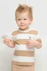 фуфайка  для мальчика  КР 302471/кунжут,полоска к476