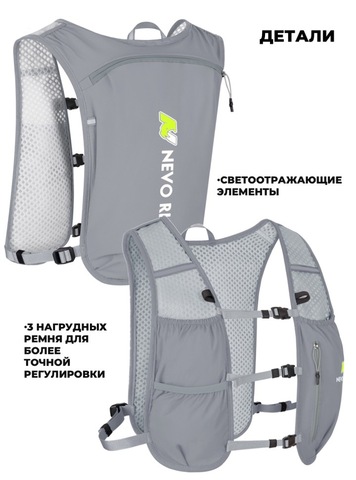 Картинка рюкзак беговой Nevo Rhino 9279 Light Gray - 7