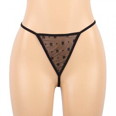 Кожаное платье со шнуровкой и юбкой-воланом Ohyeah +стринги, XL-2XL