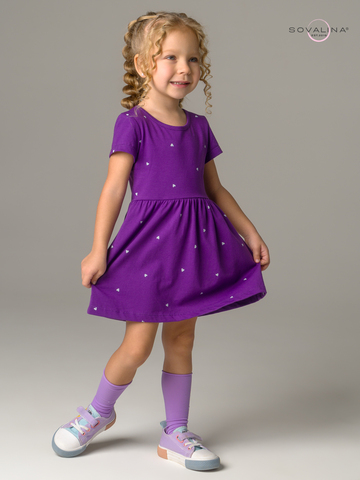 Платье Лето сердечки фиолет