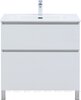 Aquanet 345382 Тумба с раковиной Вега 80 (Flat) напольная 2 ящ. цв. белый глянец (345382)