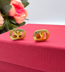 Серьги-пусеты Valentino цвет серебро/золото