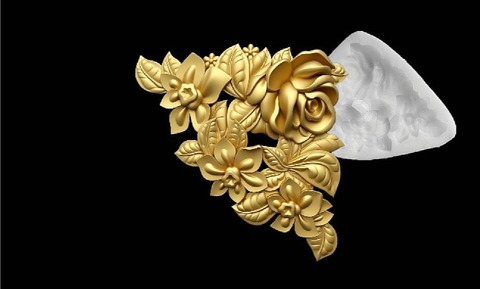 Силиконовый молд Угол цветочный правый