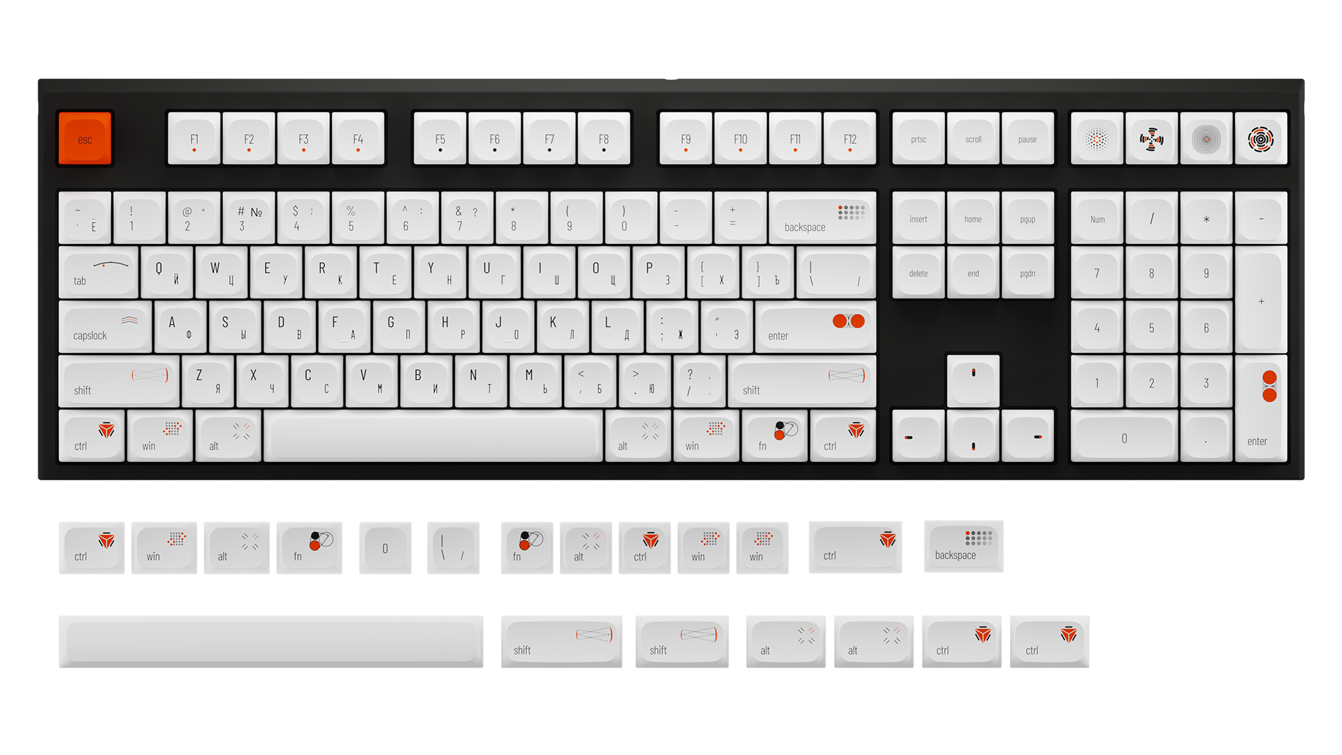 Набор клавиш Geekboards «White Cyrillic XDA» — купить на сайте ...