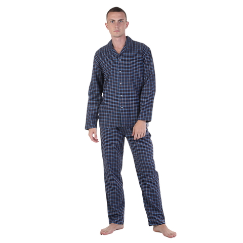 Мужская пижама классическая в синюю клетку Tom Tailor 071102/5200 634