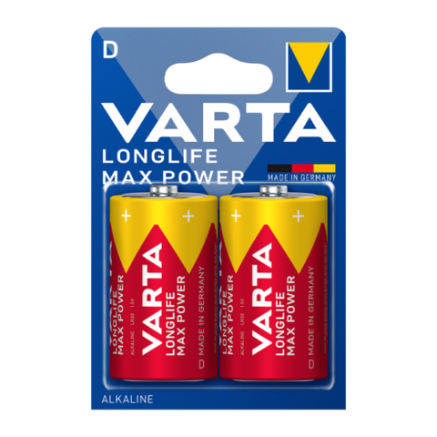 Батарейка Varta LONGLIFE MAX POWER (MAX TECH) LR20 D BL2 Alkaline 1.5V (4720)