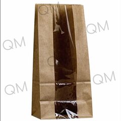 Крафт пакет с продольным окном 120(50)*80*250 мм (1 слой) бурый 70г/м2, 600шт