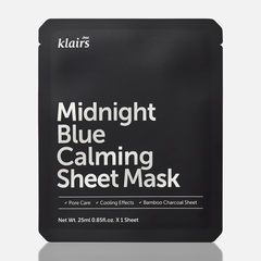Успокаивающая тканевая маска с охлаждающим действием Dear, Klairs Midnight Blue Calming Sheet Mask