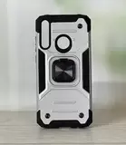 Противоударный чехол Strong Armour Case с кольцом для Huawei Y6р (Серебро)