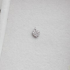 Подвеска Сердце с фианитами, 7*5 мм, родий. П154