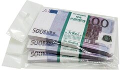 Пачка купюр (Шуточные деньги) 500 евро.