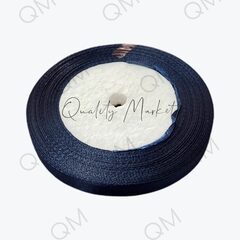 Лента атласная 1 см 25 ярдов (темный-ультрамарин) №81