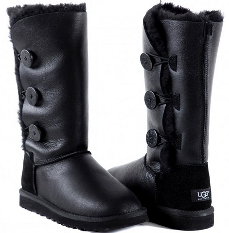 UGG Bailey Button Triplet Metallic Black