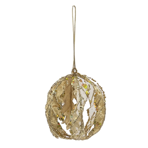 Шар-цветок 8см ChristmasDeLuxe premium collection золотой