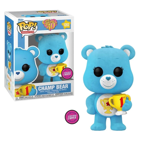 Фигурка Funko POP! Care Bears: Champ Bear (Flocked Chase Exc) (1203)