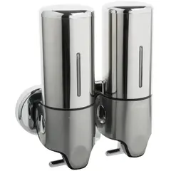 Fixsen FX-31012A-2 Fixsen HOTEL FX-31012A-2 Дозатор для жидкого мыла настенный 0,5л., двойной, пластик, серый-хром фото