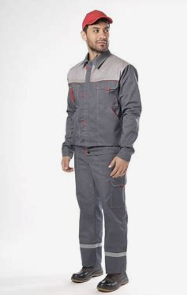 Костюм летний Фаворит серый  куртка, брюки. с СОП (UZ)