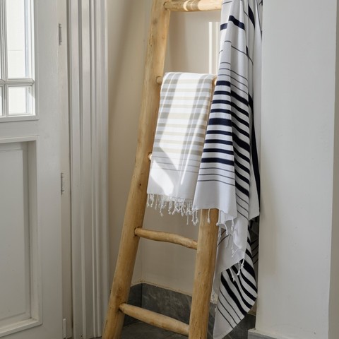 Банная простыня-пештемаль 100x180 Hamam Marine с синей полосой