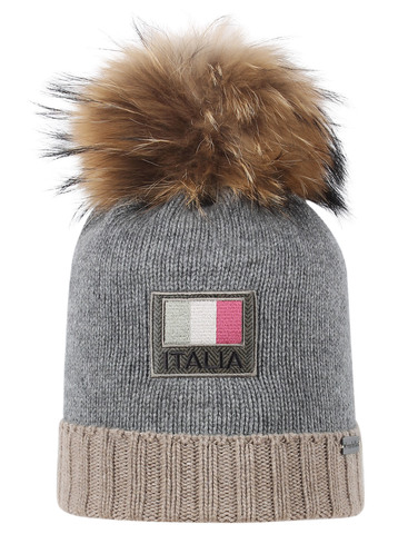 Шапка Trestelle "ITALIA" с меховым помпоном