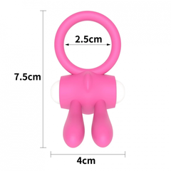 Эрекционное виброкольцо Power Rabbit clit cockring (розовое)