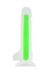 Прозрачно-зеленый фаллоимитатор, светящийся в темноте, Clark Glow - 22 см. - 