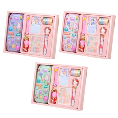 
          Канцелярский набор Basir с пеналом, брелоком, 10-ти цветной ручкой, наклейками, блоком для записей и скотчем, серия "Официантка", ассорти