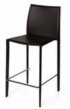 Стул полубарный Rolf, кожа черный
