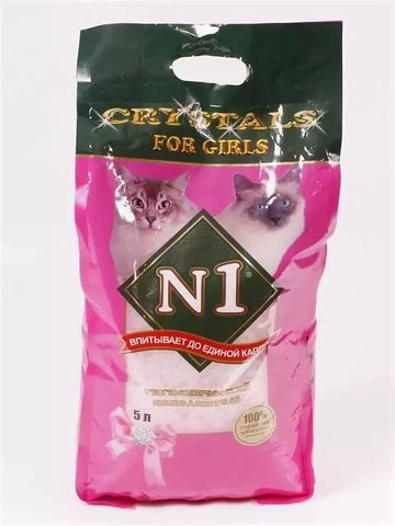 Наполнитель силикагелевый Litter N1 Crystals For Girls-silica gel