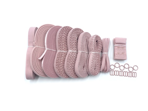 Набор фурнитуры для пошива нижнего белья (пыльно-розовый)