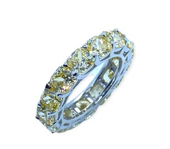 50775- Кольцо-дорожка из серебра с желтыми цирконами бриллиантовой огранки