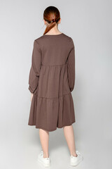 Платье  для девочки  КБ 5780/шоколадно-коричневый к83