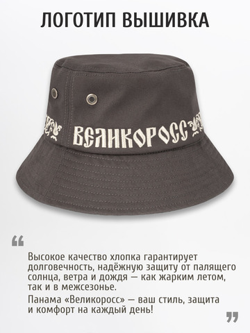 Панама «Великая Россия» тёмно-серого цвета