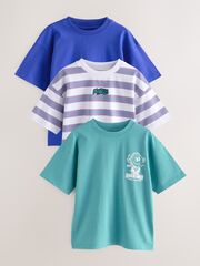 Футболка для мальчика Next AG3-079, 3 шт., Синий, Сиреневый, Белый