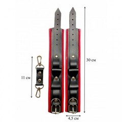 Наручники с бантиками из эко-кожи черно-красные