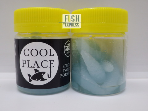 Форелевая силиконовая приманка COOL PLACE MAGGOT FLOATING STRETCH цвет СВЕТОНАКОПИТЕЛЬНЫЙ( голубое свечение) плавающая  40 мм/ 10 шт в банке.