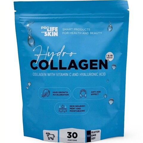 PROLIFEANDSKIN Collagen Гидролизованный коллаген I и III типов с гиалуроновой кислотой и витамином С 30 саше (180 гр)
