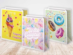 Пакет подарочный XS вертикальный, Сладсть, МИКС, 12*15*6 см (Д*В*Ш)