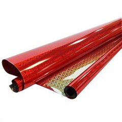 Упаковочная пленка/для цветов, Голография/Металл, Красный, 190 г, 40 мкм, 0,7*7,5 м