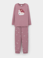 пижама  для девочки  К 1606/морозная вишня,зайки на поляне